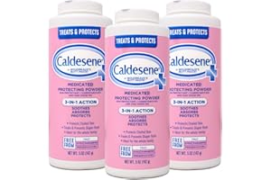 Caldesene Medicated Protecting Powder with Zinc Oxide & Cornstarch-Talc Free, 5 Ounce (3 Pack)