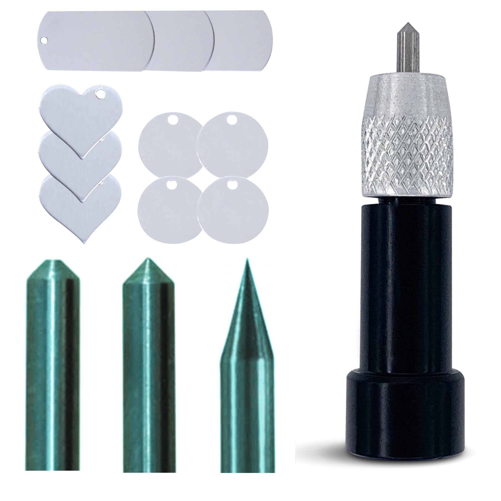 Etching/Engraving Tool Maker, Explore, Explore Air, and Explore One Compatible - 3-in-1 Tool with Precision, Normal, and Blunt Engraving Tips and Metal Stamping Blanks by Zoom Precision