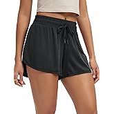 ODODOS Women's Goodnight Sleep Shorts, Drawstring Relaxed Fit Lounge & Sleepwear, Soft Natural Wood Pulp Blend