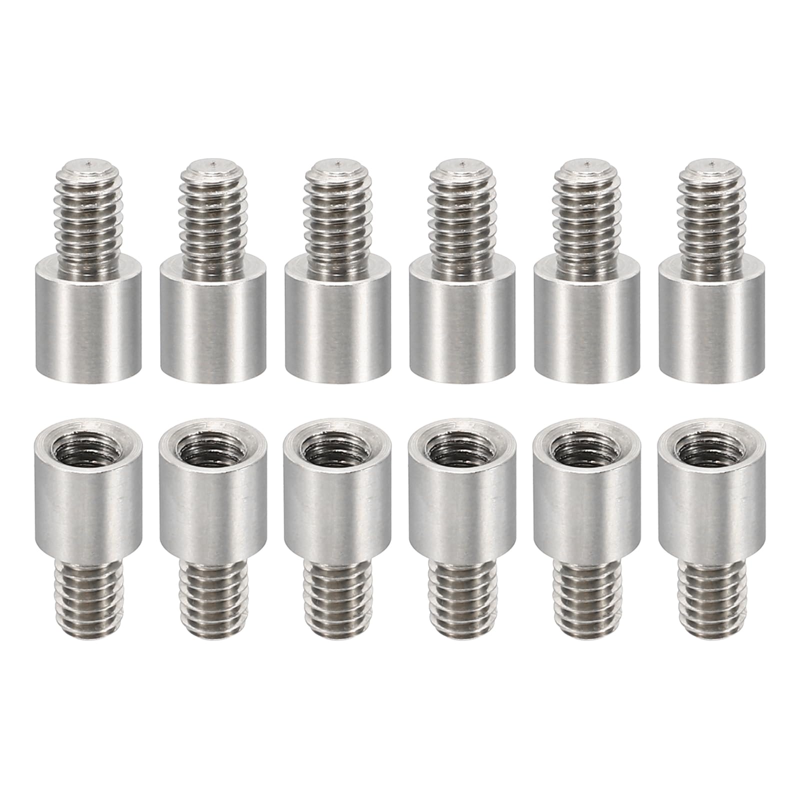 PATIKIL 12pcs M4 Standoffs, M4 6+6mm Spacer Standoffs Steel Threaded Standoffs Screws Kit 4mm ID 6mm OD Metric Male Female Thread Adapters for Circuit Board PCB RC Drones Motherboard