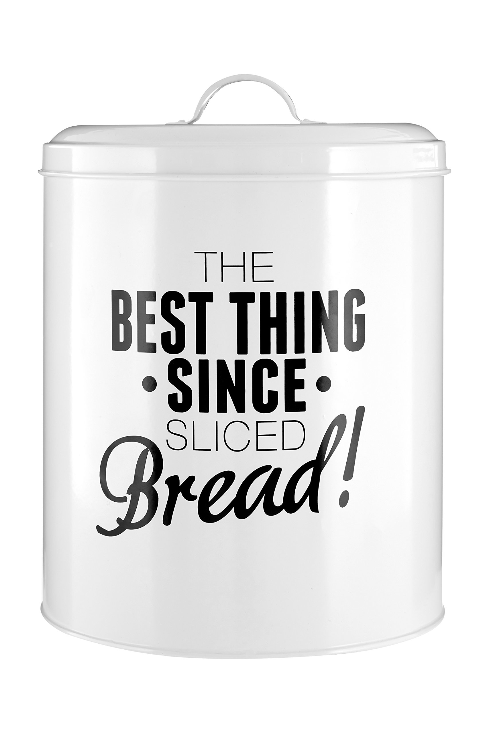 Premier Housewares 507480 Pun and Games Bread Bin, White 23 x 23 x 26 cm