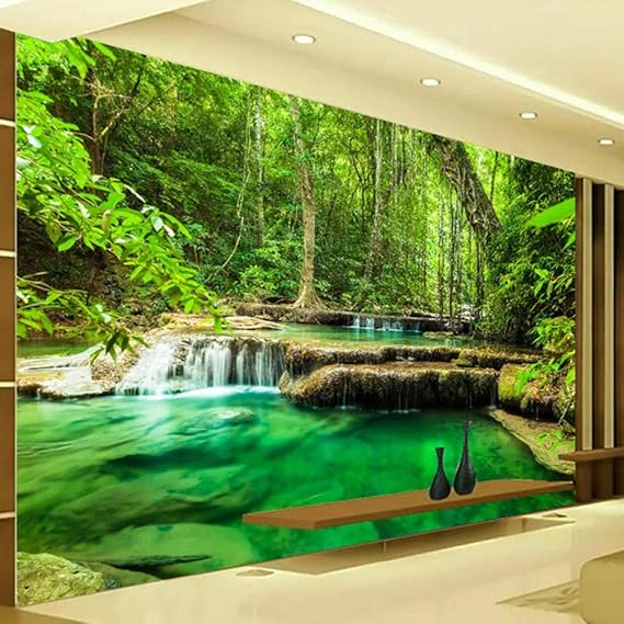 3d写真の壁紙 緑の森の風景の大きな壁の絵 リビングルームの寝室の背景の壁の壁画280 Cm W X 180 Cm H 壁紙 Amazon