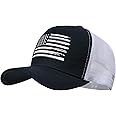VIONLAN Baseball Cap American Flag Trucker Hat for Men Women 3D Embossed Logo Adjustable Outdoor Mesh Snapback Hat