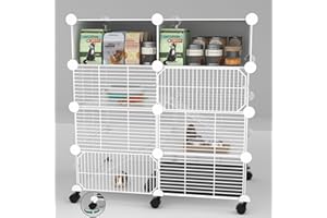 STILLCOVE C&C Guinea Pig Cages Indoor on Wheels, 3 Tier Ferret Cage Small Animal Hideout House with Drawer & Removable Tray, Pet Playpen Fence for 1-3 Hamster Rat Chinchilla Hedgehog