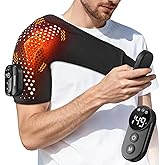 YUANBO Shoulder Heating Pad, Shoulder Massager for Pain Relief Deep Tissue, Heated Shoulder Wrap & Brace with Massage for Rotator Cuff, Remote Control (Black)