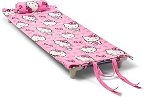 ROLLEE POLLEE Soft Rollup Nap Mat with Pillow, Comfy Kids Sleeping Bag, Elastic Strap for Cot, Fleece Throw Set