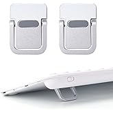 2pcs Mini Keyboard Riser, Zinc Alloy Portable Small Laptop Tilt Stand Lifter Feet Foldable & Invisible Self-Adhesive Computer