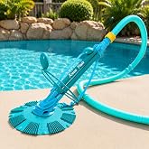 XtremepowerUS Automatic Pool Cleaner Sweeper Vacuum Pool Cleaner Sweep High Flow Side Suction Wall Climb for In-Ground Swimming Pool with Hose Suction Set (Blue)