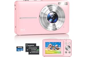 Upgrade Digital Camera, Full HD 1080P & 44MP Autofocus Vlogging Camera with 2 Batteries, 32GB SD Card, Anti-Shake, 16X Zoom, 