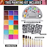 UCANBE Athena Face Body Paint Oil Makeup Set 20 Colors with Brushes Stencil view 2