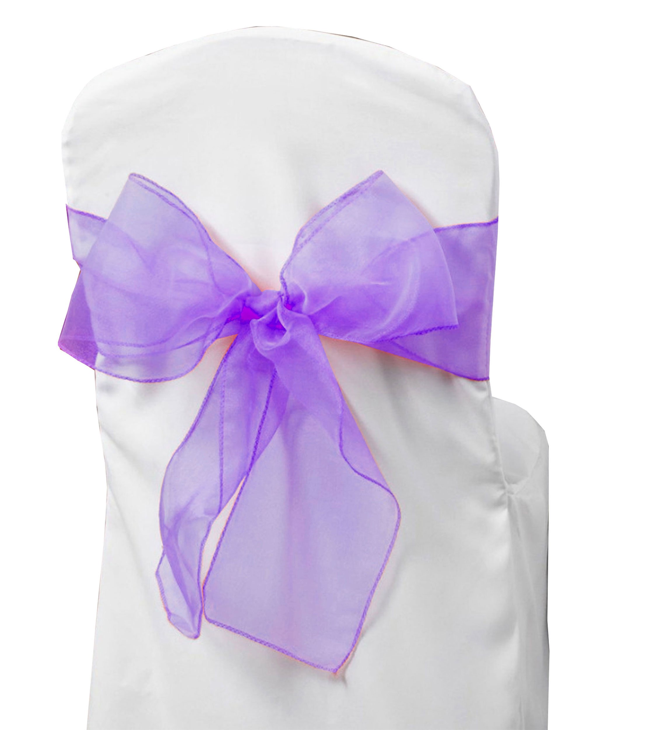 Organza Chair Sashes Wider Fuller Cover Party Decoration (Lilac, 10Pcs)