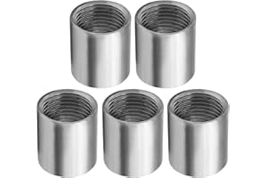 Beduan Stainless Steel Cast Pipe Fitting, Coupling, 1/2" x 1/2" Female Threaded (1" Length, Pack of 5)