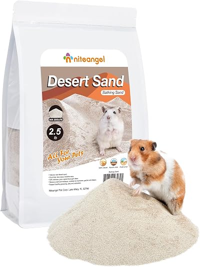 Niteangel Desert Bath Sand for Small Pets 2.5lb No-Dust Zeolite Litter