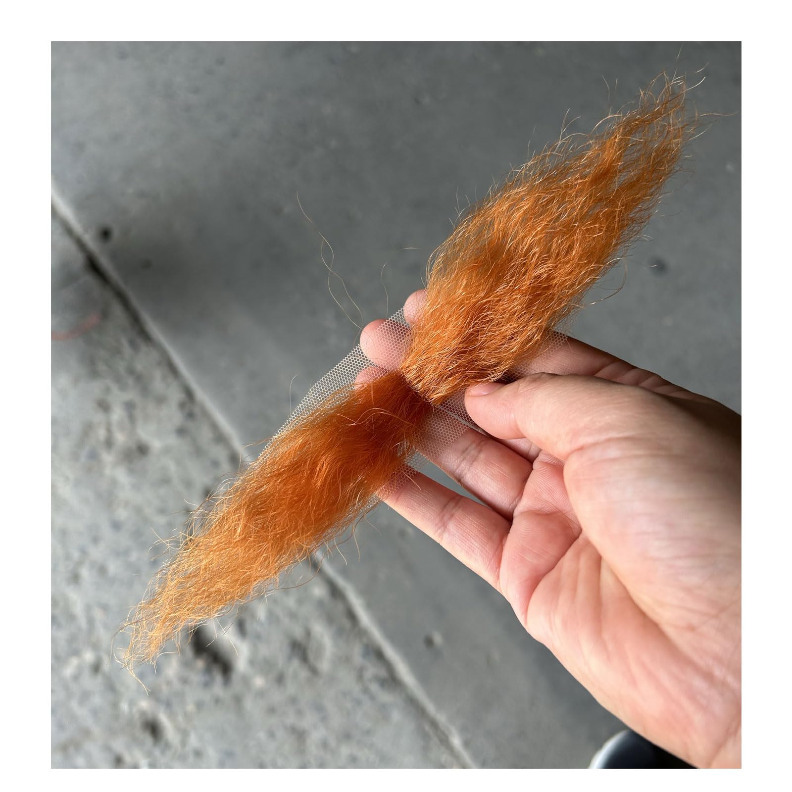 Photo 1 of Adytom Short Synthetic Fiber Hair Lace Base Hands Tied Realistic Mustache For Adult Costume Theatrical Grade 1 Piece Fake Beard (Copper)