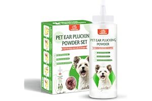 Dog Ear Powder Set, Dog Ear Powder for Hair Removal 30g, 5.5 Inch Hemostat and Dog Clippers for Grooming, Dog Ear Infection T