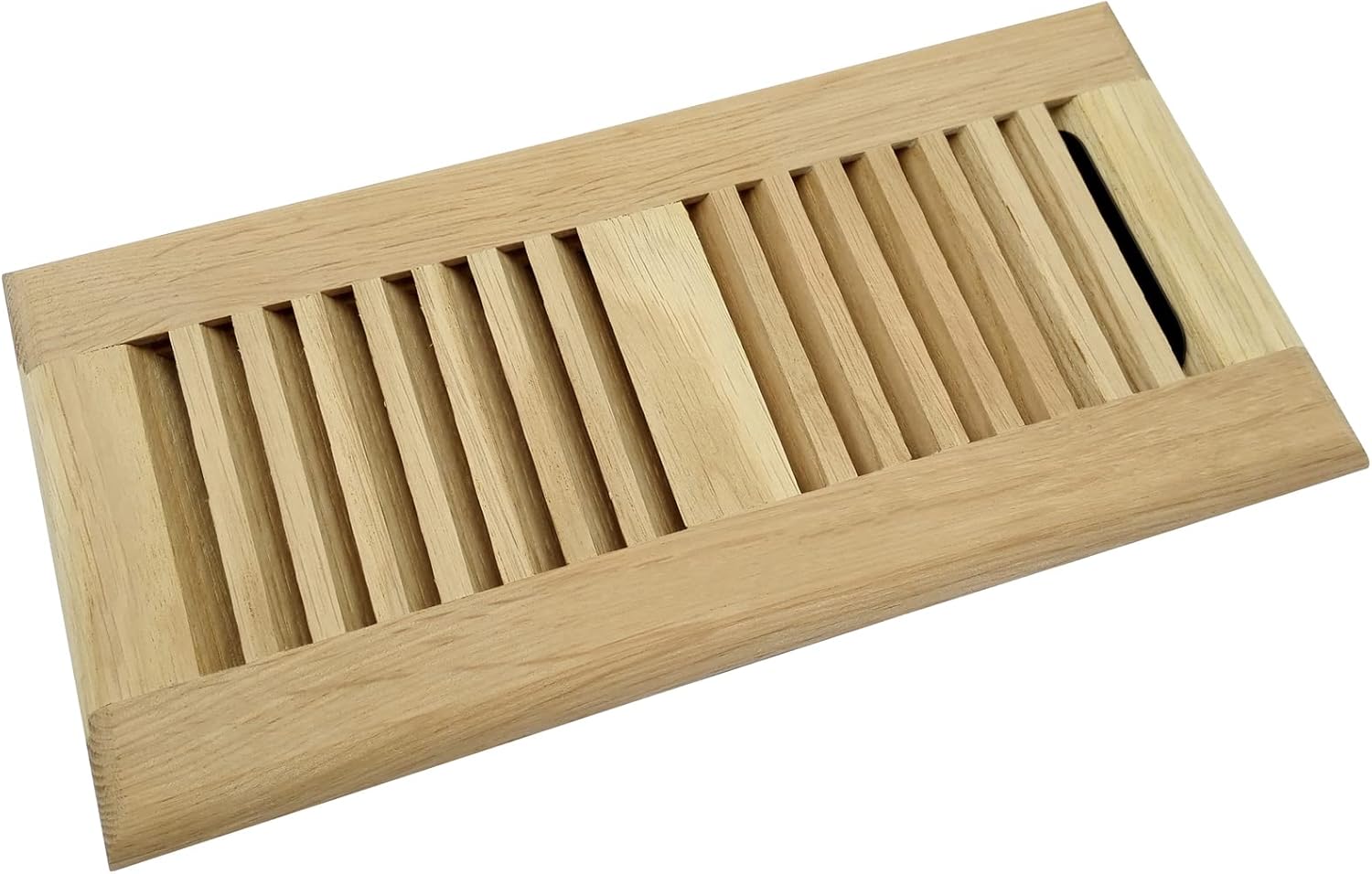 Registers, Grilles & Vents - Homewell White Oak Wood Floor Register, Drop in Vent, 4x10 Inch with Damper, Unfinished