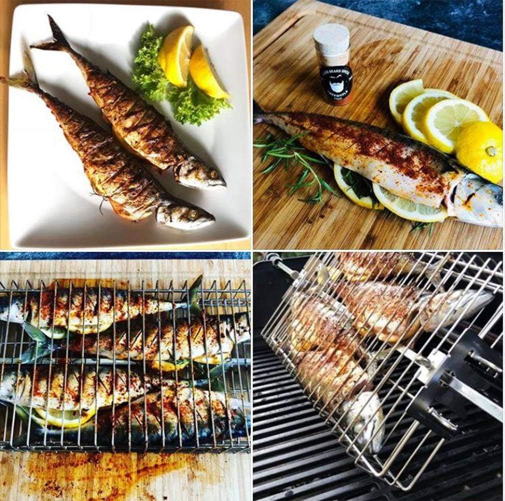 only fire 6042 BBQ Stainless Steel Flat Spit Rotisserie Grill Basket for Any Grill, Fits 1/2" Hexagon, 3/8" Hexagon, 3/8" Square&5/16" Square Rotisserie Spit Rods : Garden & Outdoor