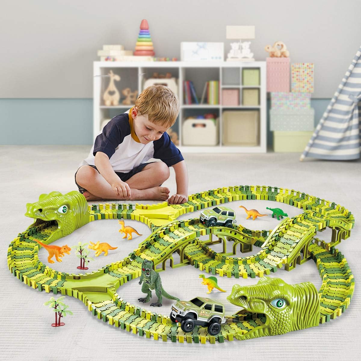 burgkidz Dinosaur Kids' Play Car Race Tracks - Image 5