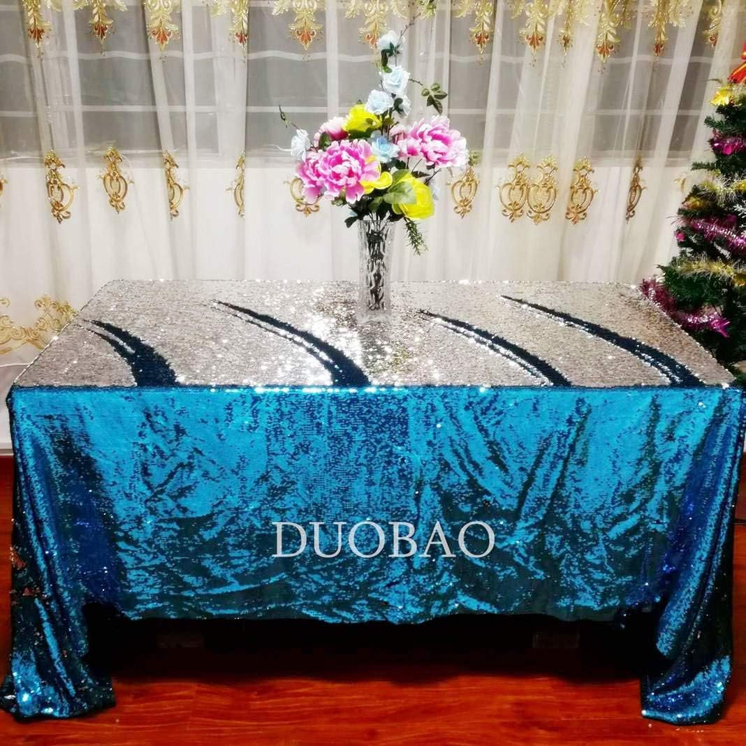Amazon Com Duobao Mermaid Table Cloths Silver To Turquoise