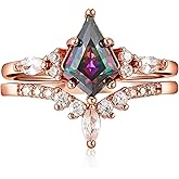 Ancofi Alexandrite Engagement Rings for Women Wedding Ring Promise Rings for Her Rose Gold Mood Birthstone Rings Christmas Anniversary Birthday Valentine's Day Gift