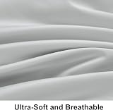 NTBAY Egyptian Cotton Fitted Sheet 500 TC Light Grey 30cm Deep Pocket view 3