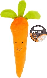 Petface Foodie Faces Fluffy Carrot Dog Toy with Squeaker view 5