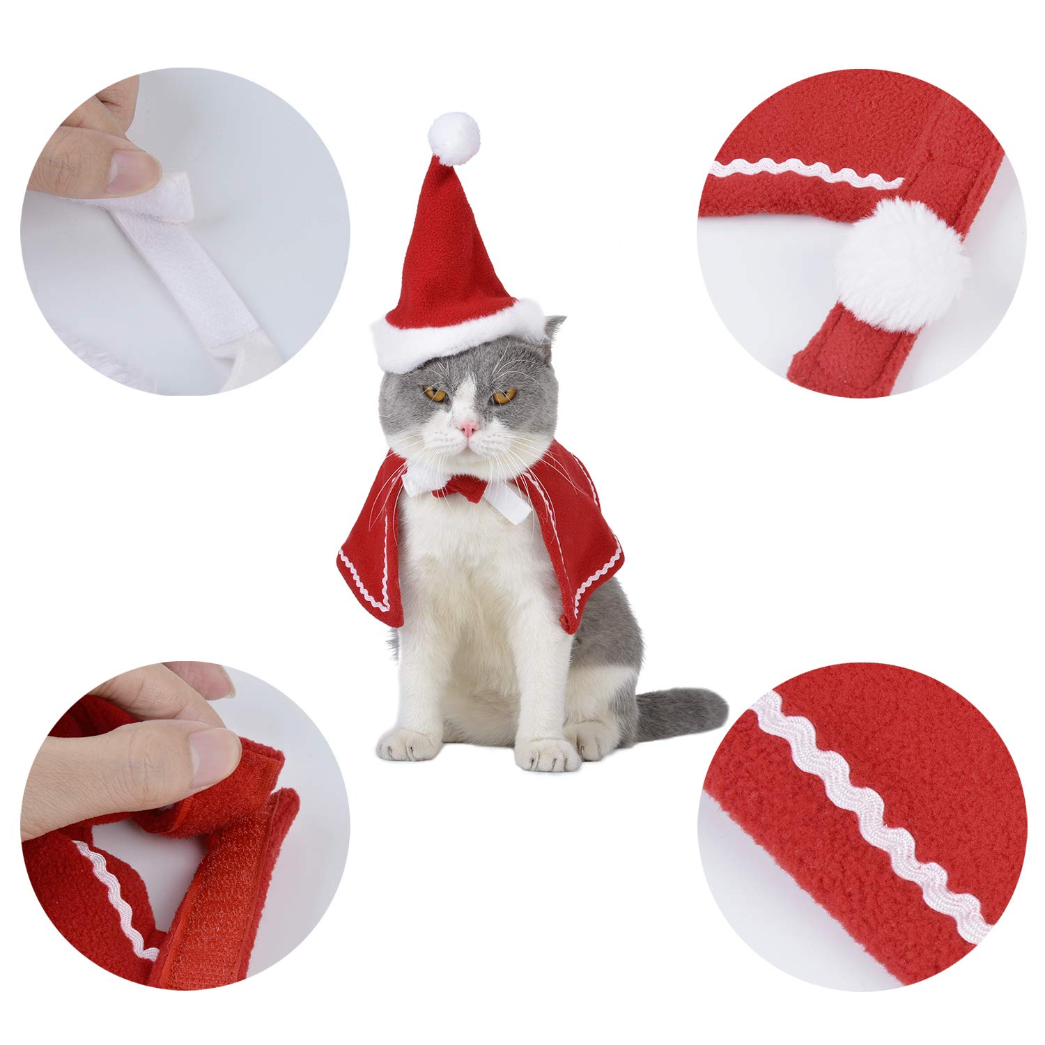 Legendog Cat Costume Pet Turkey Hat Thanksgiving Apparel Cats Small Dogs (Christmas Cloak and Christmas hat)