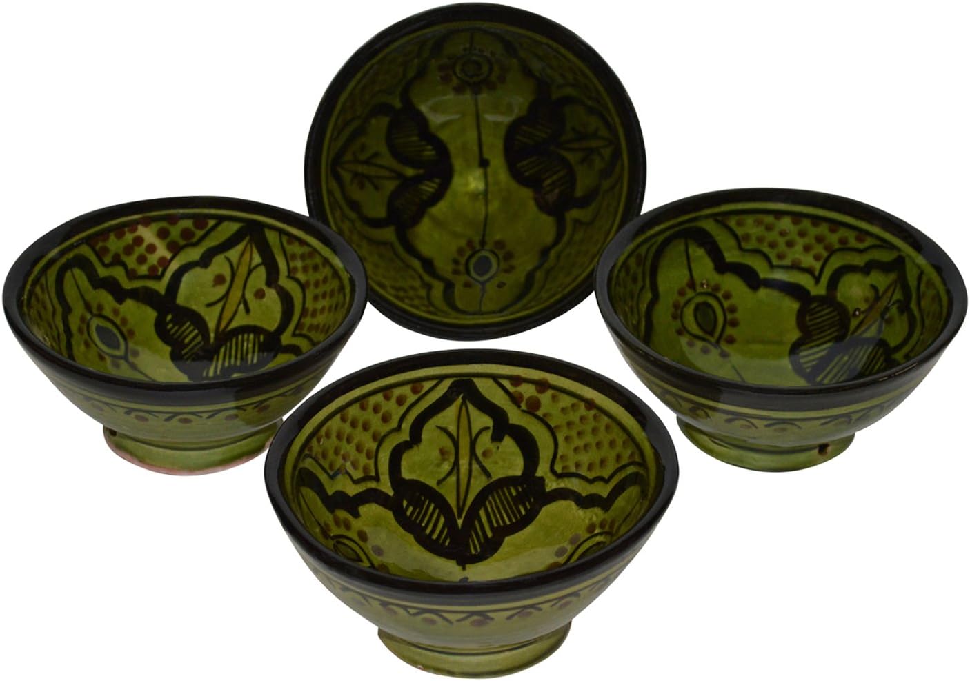 Ceramic Appetizer Bowls Handmade Moroccan Serving Set of 4 Exquisite Pieces With Vivid Colors
