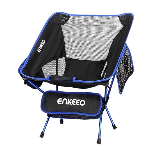 ENKEEO Campingstuhl Faltstuhl Klappbar Campingstühle Ultraleicht Angelstuhl Klappstuhl Moonchair Camping Hocker mit Rückenleh