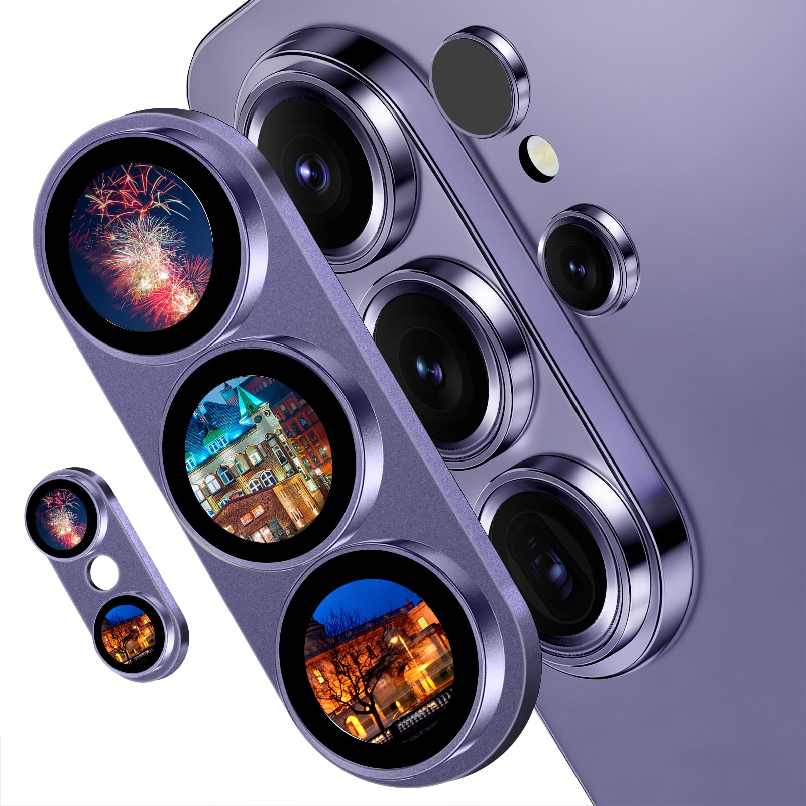 TZGZT Camera Lens Protector for Samsung Galaxy S26 Ultra, One-piece Metal Manufacturing, Unbreakable Shatterproof, Screen Protector Tempered Glass Cover Accessories, Case Friendly-Purple