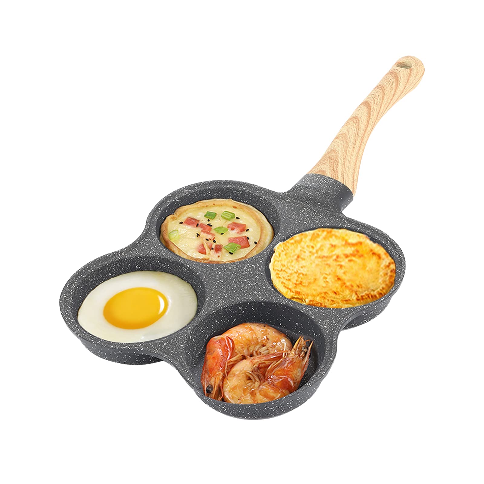 Tissting Non-Stick Frying Pan, Heat-Resistant Handle 4-Cup Egg Frying Pan Square Grill for Omelette Pancake Burger Aluminium Kitchen Breakfast