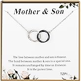 TZPI Sterling Silver Valentines Gift for Mom Mother Daughter Son Necklace, Sympathy Gifts for Loss of Loved One Memorial Gifts Generations Necklace for Grandma Valentines Jewelry