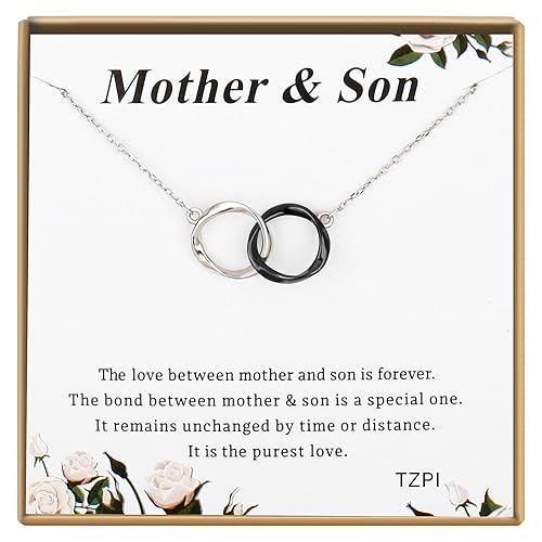 TZPI Necklace for Mom from Son Interlocking Circle S925 Sterling