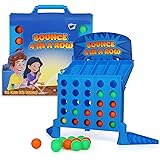 Point Games Bounce 4 in a Row - Travel Friendly Storage Case- Classic Board Games w Twist - Line Up 4 Classic Game - Strategi