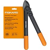 Fiskars 15&rdquo; PowerGear Garden Anvil Loppers, Tree Trimmer, 1.25" Cuts | Compact Design, PowerGear Multiplies Leverage to Maximize Branch-Cutting Power, Lightweight Design Reduces Strain on Muscles