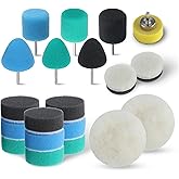 AuInLand Mini Buffing Polishing Pads, 20 PCS Mini Detail Polisher Pad Kit, 1 Inch Buffing Pad Kit, Miini Size Polishers and Buffers Pads for Tight Area Detailing Polishing Waxing and Sealing