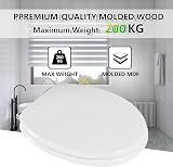 Angel Shield White Wooden Toilet Seat with Adjustable Hinges Soft Close Quick view 6