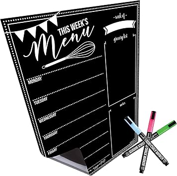Amazon Com Magnetic Dry Erase Menu Board For Fridge With Bright