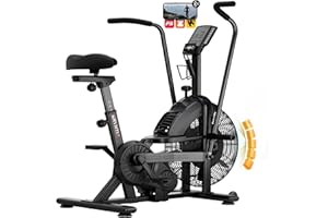 Eryntix Air Bike, Exercise Bike with Magnetic & Air Resistance Fan Bike, Stationary Bike for Home Cardio Workout, Adjustable Indoor Cycling Bike with APP & Dual Action Handlebars, 350lb Capacity
