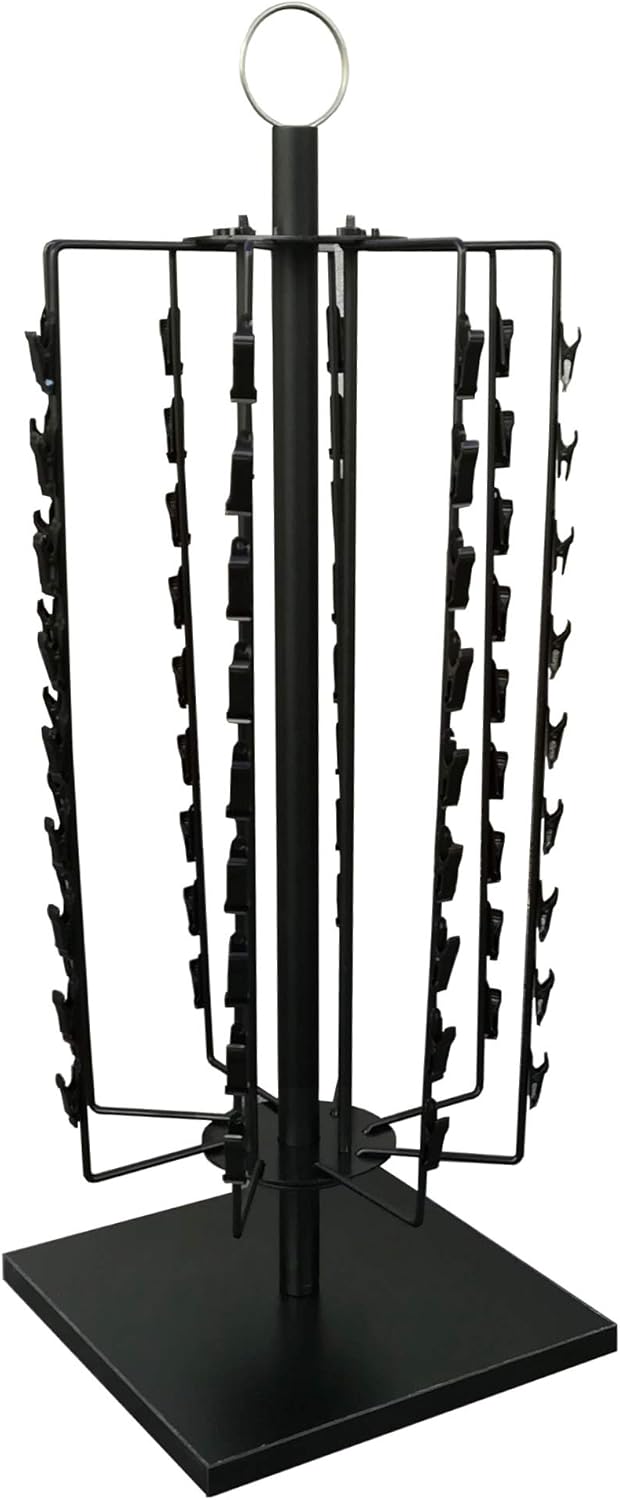 FixtureDisplays 72-Clipper Wire Clip Strip Rack, Countertop Potato Chips Display Rack, Black 15966-NF No