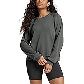 ODODOS Modal Soft Raglan Long Sleeves Sweatshirts for Women Oversized Crew Neck Pullover Tops