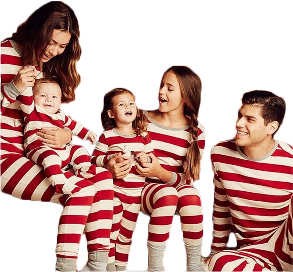 Family Christmas Stripe Pyjamas Cotton Pajamas Sleepwear Sets (12-24 Months, Baby)