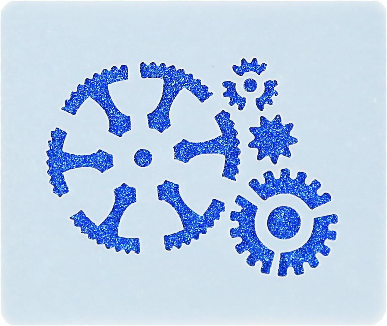 Small Steampunk Cogs Face Painting Crafting Card Making Stencil 7cm x 6cm 190micron Washable