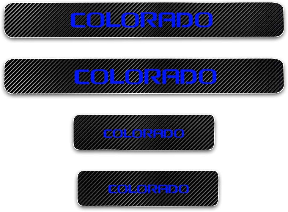 for Chevrolet Colorado Door Sill Protector Reflective 4D Carbon Fiber