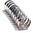 10PCS 83mm - 91mm T-Bolt Clamps for 3 inch Hose, Stainless Steel Turbo Intake Intercooler Hose Clamp