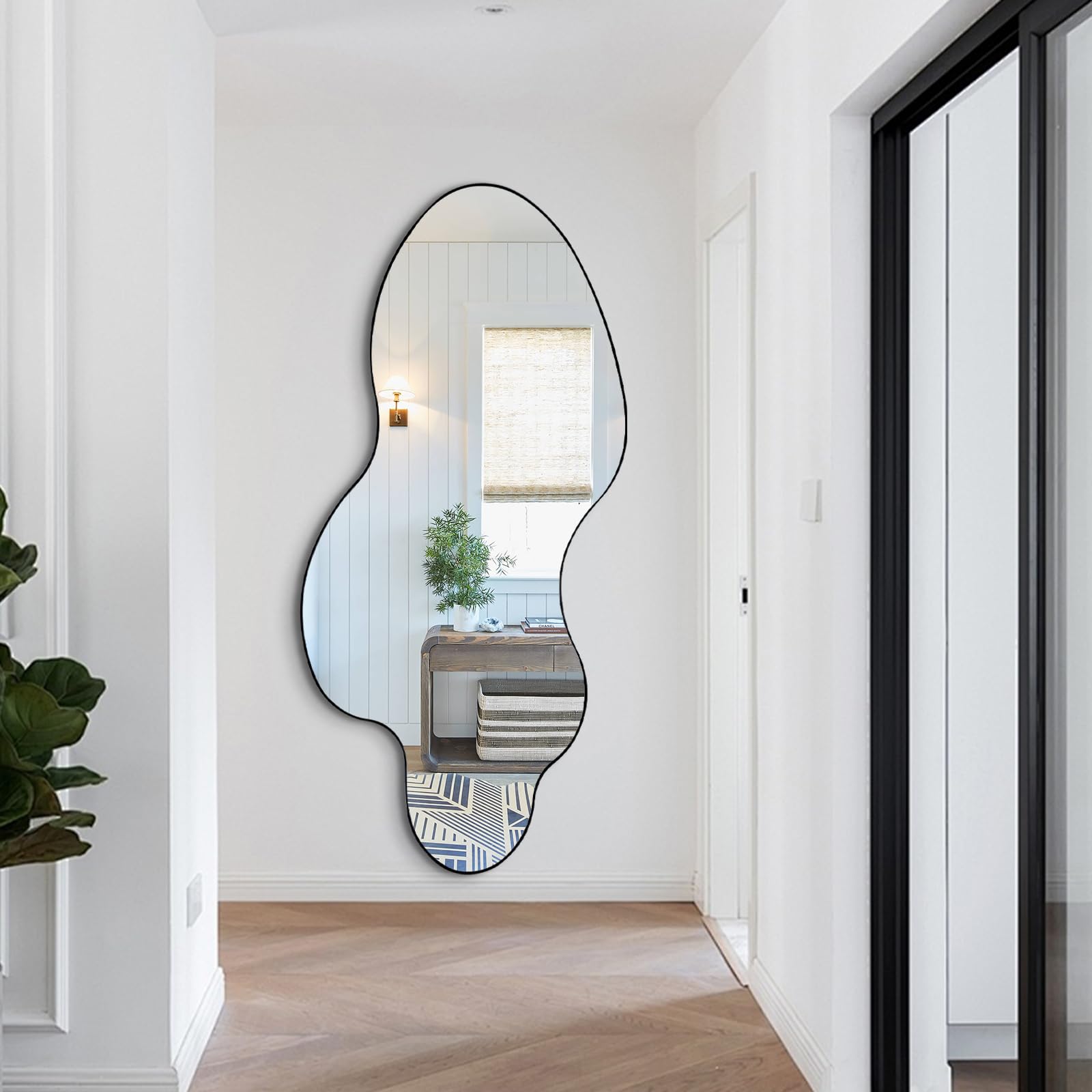 womilous Irregular Mirror, Asymmetrical Mirror Full Length, 60