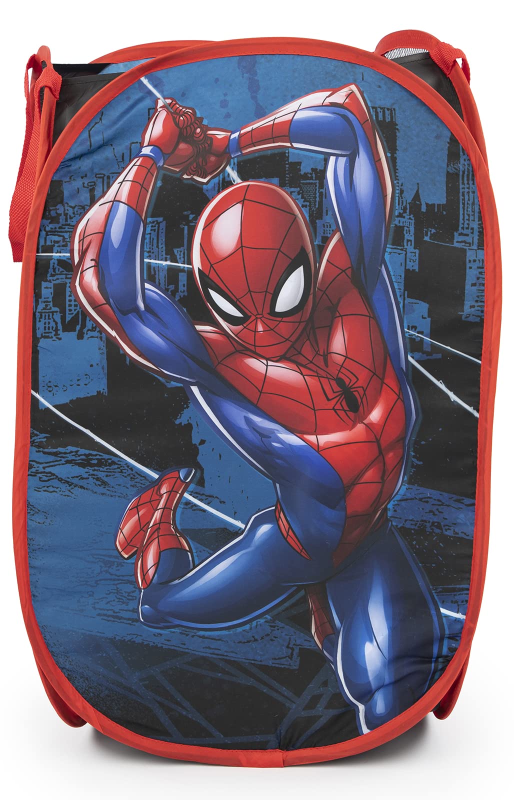 Marvel Spiderman Web Swinger 80L Pop-Up Laundry Basket - Hamper for Clothes or Toys