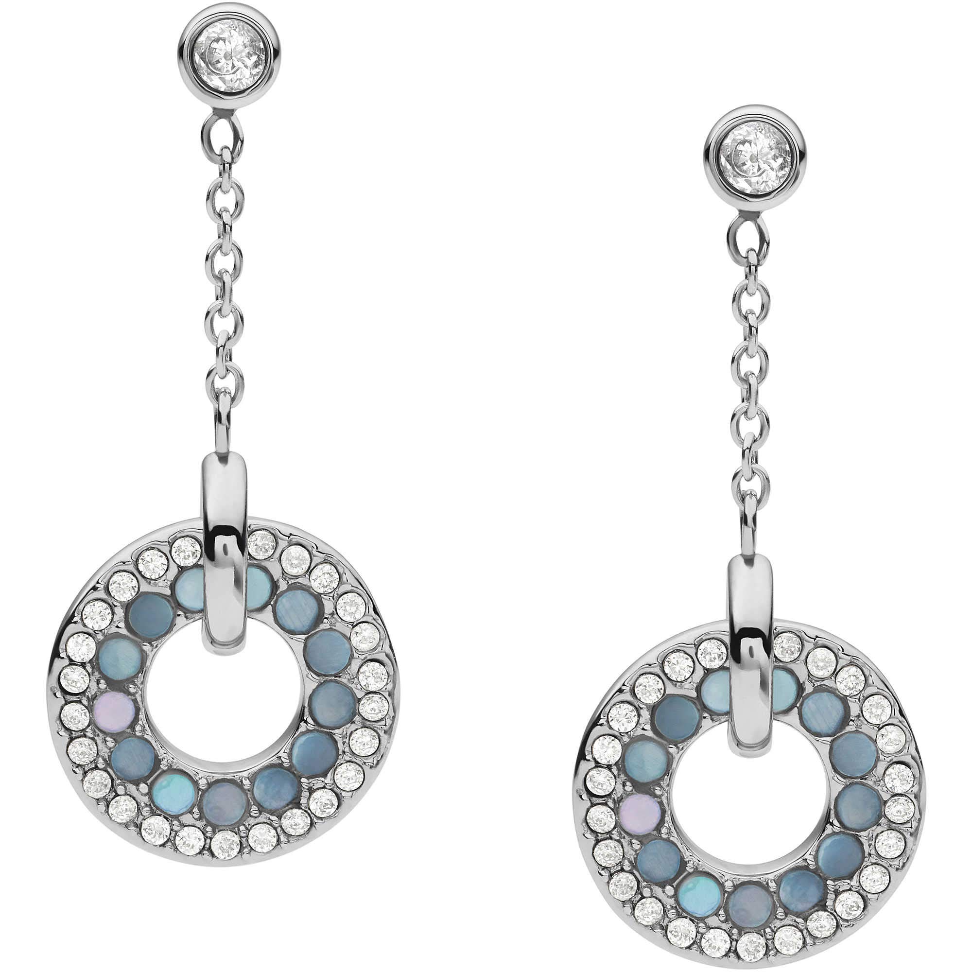 FOSSIL , womens Stainless Steel No Gemstones Earrings, Silver, Length: 25mm; Width: 10mm - JF03552040