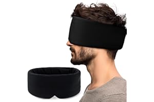 BLSSNZ Sleep Masks for Women Man,Light Blocking Sleep Mask for Side Sleeper,Soft Dual-Sided All-Season Eye Mask for Sleeping,Blindfold with Adjustable Velcro for Travel,Nap,Yoga,Black