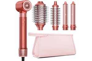 HITTIONA High-Speed 5 In 1 Hair Styler, Professional Hot Air Styler No Heat Damage Frizz-Free for Volumizer, Curl, Straighten